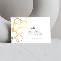 Affärskortet Guld Vin Stains Party Planner