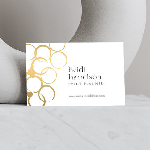 Affärskortet Guld Vin Stains Party Planner Visitkort