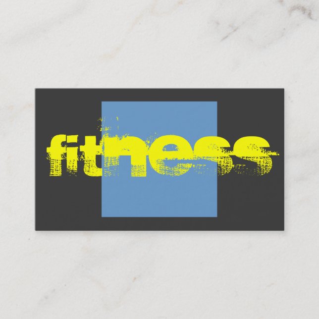Affärskortet gult Blue Grått Trainer Fitness Visitkort (Framsida)