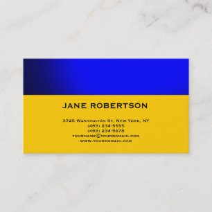 Affärskortet gult Blue Simple Plain Visitkort