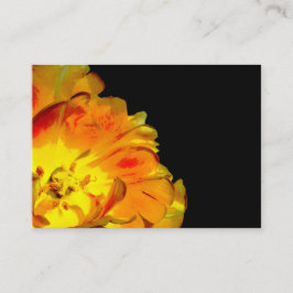 Affärskortet gult och svart Blommigt Visitkort