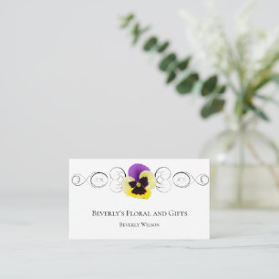 Affärskortet gult Pansy Daisy Blommigt Shop Visitkort