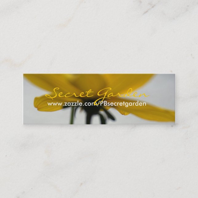 Affärskortet gult sommar Floral Photography Mini Visitkort (Framsida)