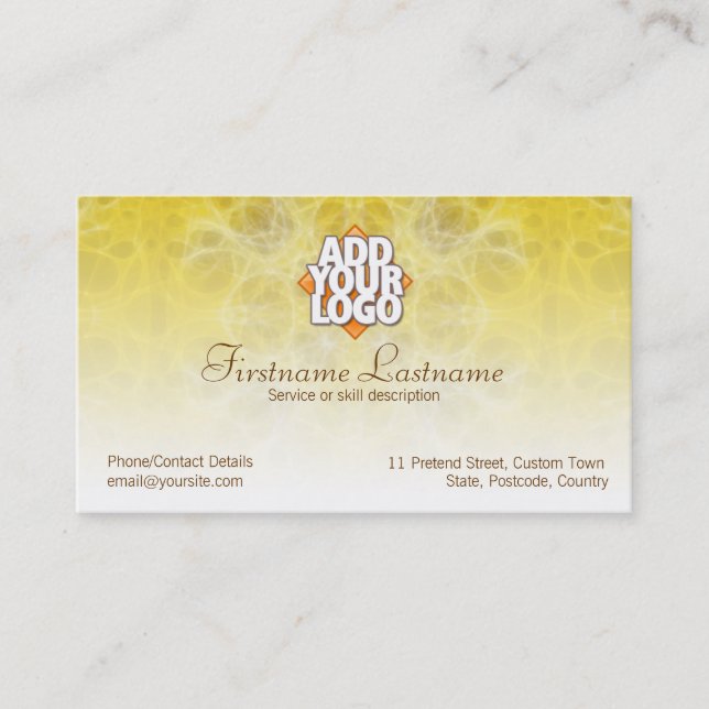 Affärskortet gult Webben Visitkort (Framsida)