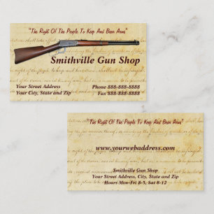 Affärskortet Gun Shop Collector Visitkort