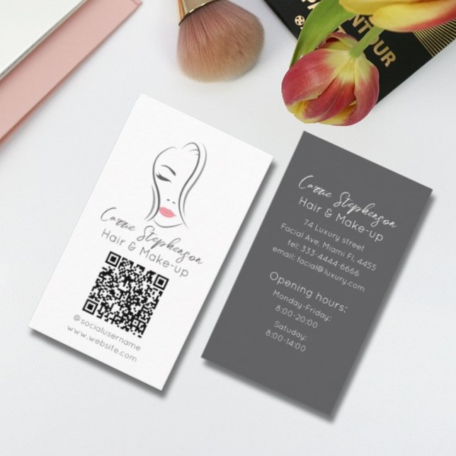 Affärskortet Hair stylist och Makeup-artist Visitkort (Hair and Make-up business card design)