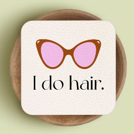 Affärskortet Hair Stylist Retro Sunglasses Square Fyrkantigt Visitkort