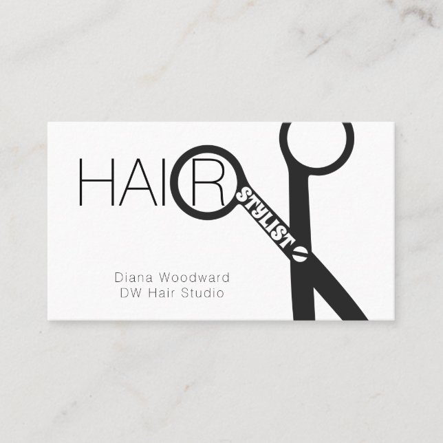 Affärskortet Hair Stylist Scissor Visitkort (Framsida)