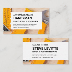 Affärskortet handyman - Arbeta Verktyg / Linjaler Visitkort