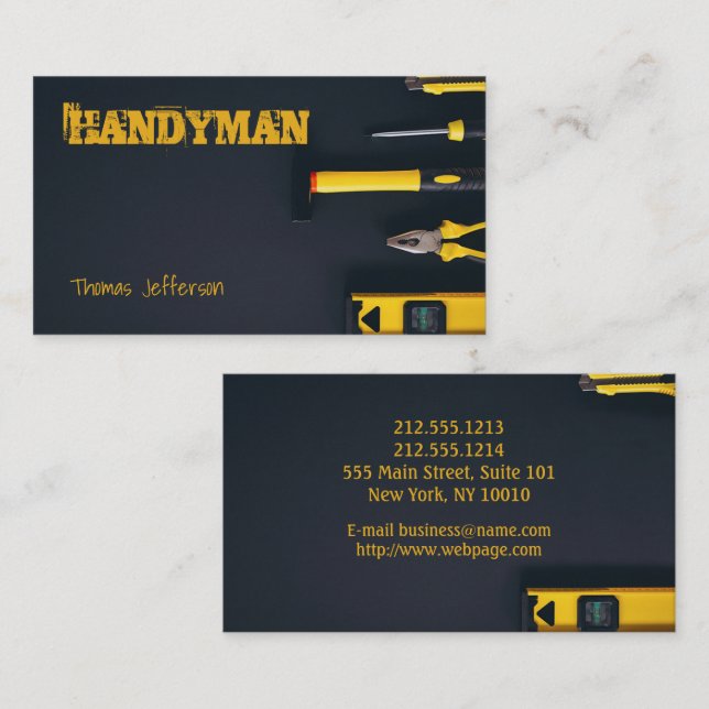 Affärskortet handyman Maintenance Tidsbeställning Kort (Fram/baksida)