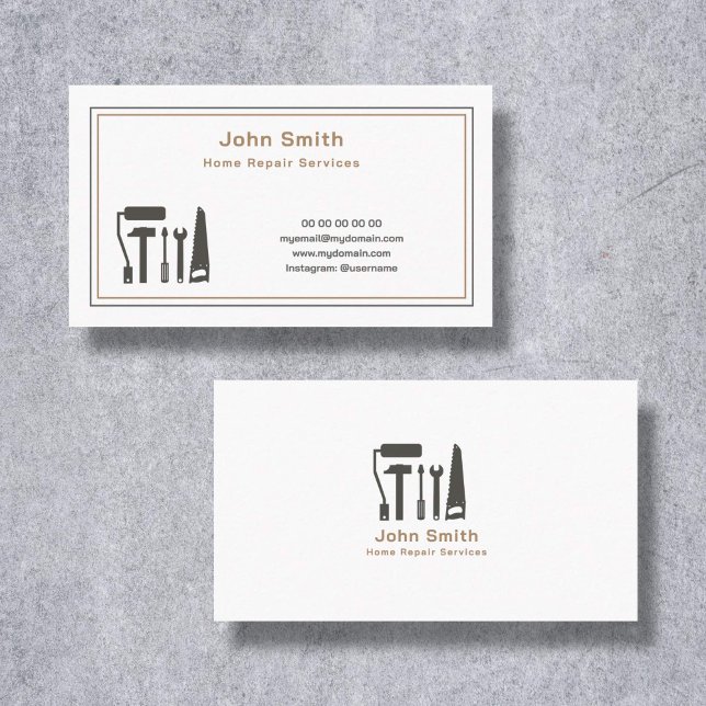 Affärskortet handyman- och hemreparationstjänst visitkort (Handyman & Home Repair Service Business Card)