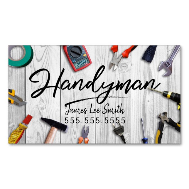 Affärskortet Handyman Services Magnetiska Visitkort (Framsida)