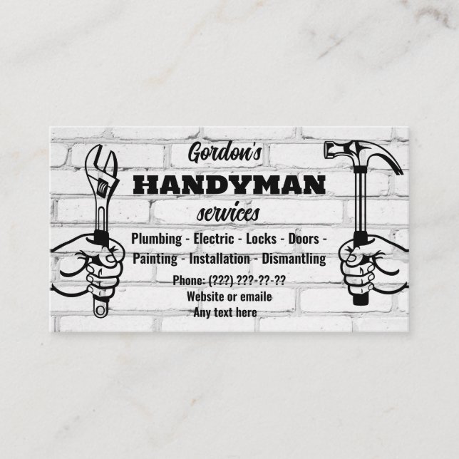 Affärskortet handyman Services Visitkort (Framsida)