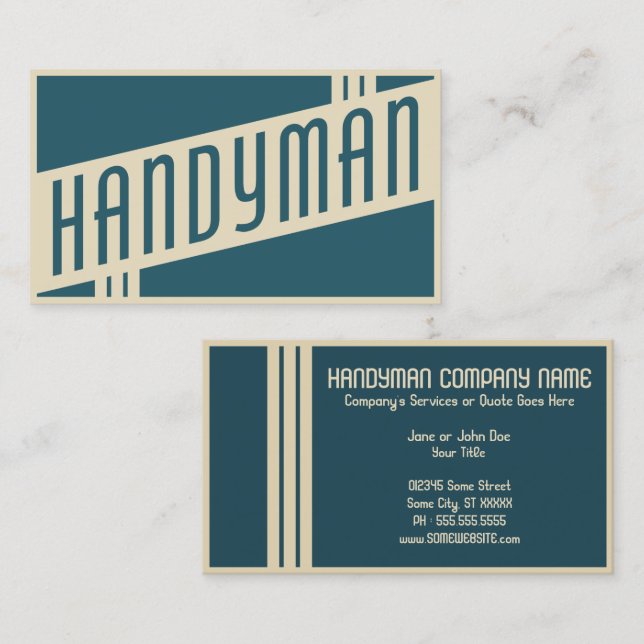 affärskortet handyman visitkort (Fram/baksida)