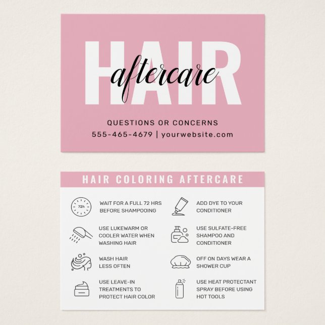 Affärskortet Hårfärgning av eftervård Visitkort (Framsida & baksida)