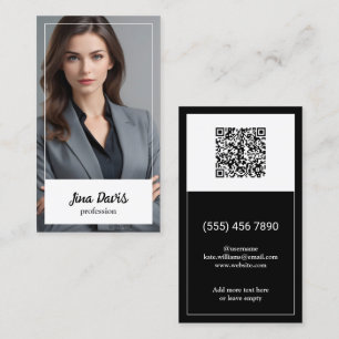 Affärskortet Headshot Anpassningsbar QR Photo Visitkort