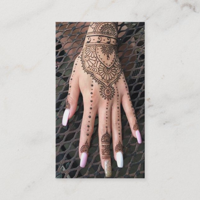 Affärskortet Henna Hand Tattoos Visitkort (Framsida)