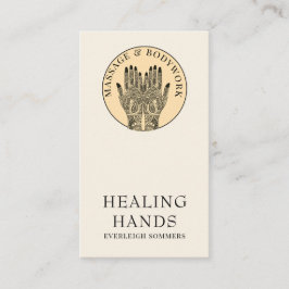 Affärskortet Henna Massage Healing Arts Händer Visitkort