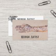 Affärskortet Henna Mehndi Tatto Artists
