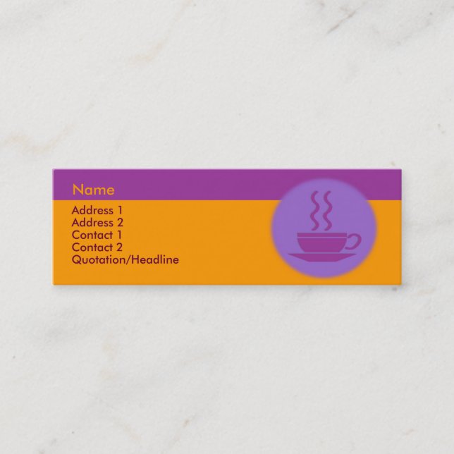 Affärskortet hett kaffe mini visitkort (Framsida)
