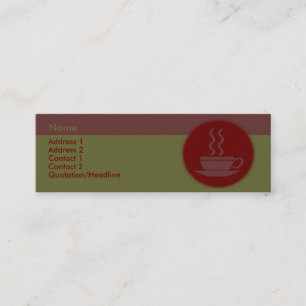 Affärskortet hett kaffe mini visitkort