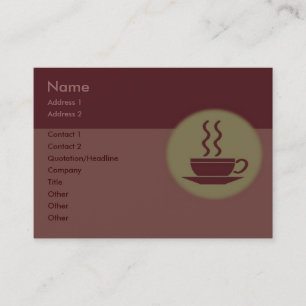 Affärskortet hett kaffe visitkort