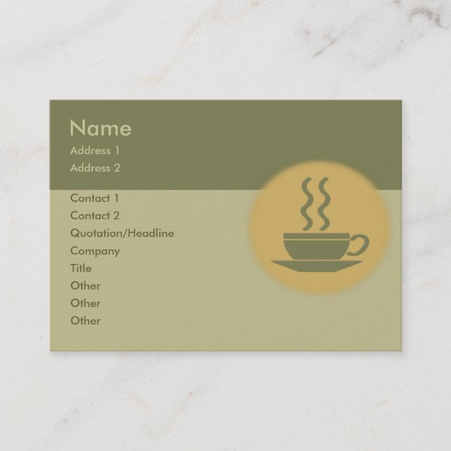 Affärskortet hett kaffe visitkort (Framsida)