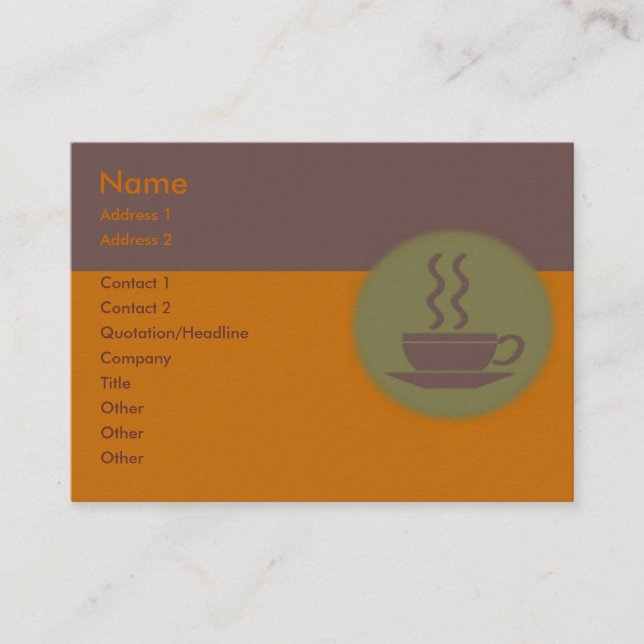 Affärskortet hett kaffe visitkort (Framsida)