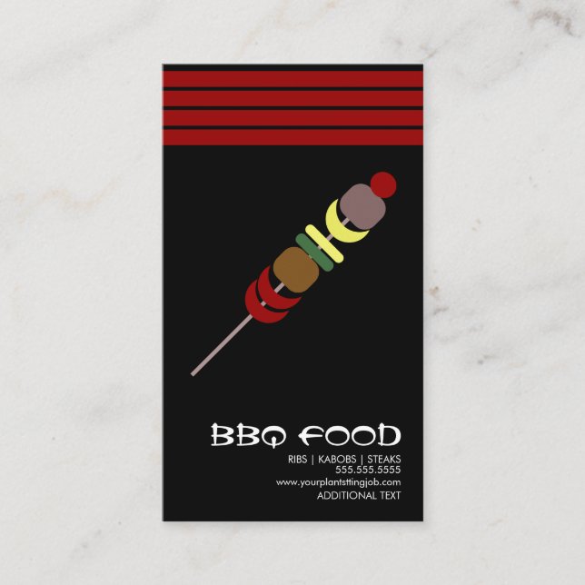 Affärskortet Hibachi BBQ Barbecue Food Lastbil Log Visitkort (Framsida)