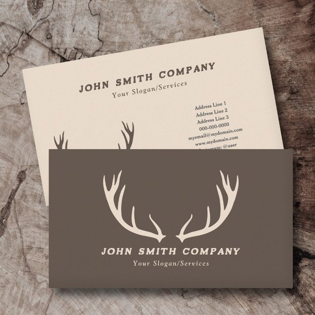 Affärskortet hjort Antlers & Wilderness Visitkort (Deer Antlers & Wilderness Business Card)
