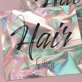 Affärskortet Holografisk Hair Stylist Fyrkantigt Visitkort
