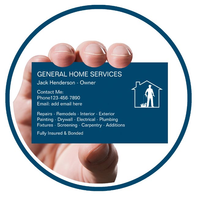 Affärskortet Home Services Handyman Visitkort (Skapare uppladdad)
