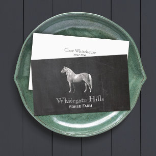 Affärskortet Horse Equestrian Equine Rustic Black Visitkort