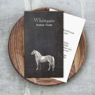 Affärskortet Horse Equestrian Rustic Black Visitkort