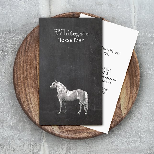 Affärskortet Horse Equestrian Rustic Black Visitkort (Skapare uppladdad)