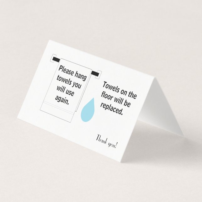 Affärskortet Hotel Towel Sign Visitkort (Framsida)