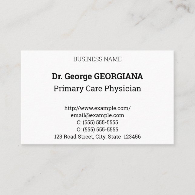 Affärskortet Humble, Neutralt & Dapper Visitkort (Framsida)