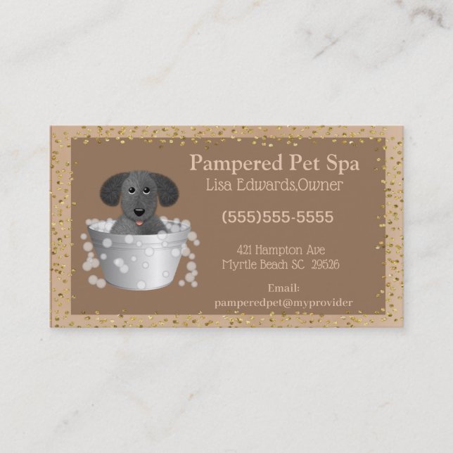 Affärskortet hund Grooming Hund Spa Tidsbeställning Kort (Framsida)