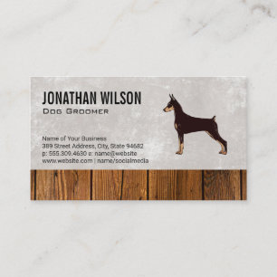 Affärskortet hund Logotyp och träbearbetning Visitkort