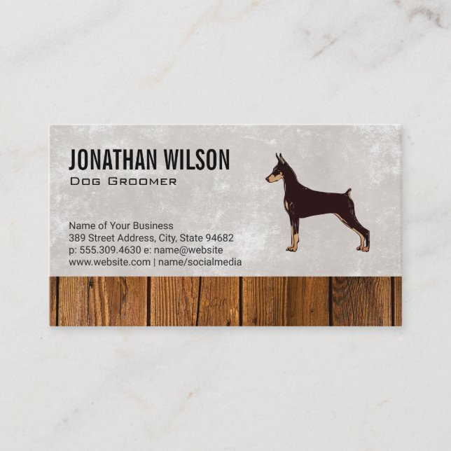 Affärskortet hund Logotyp och träbearbetning Visitkort (Framsida)