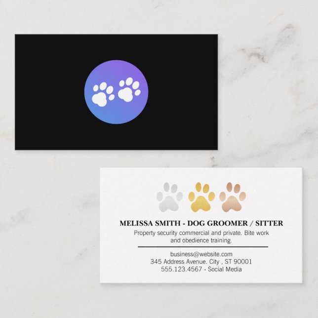 Affärskortet hund Logotyper Visitkort (Fram/baksida)