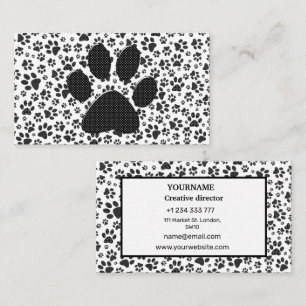 Affärskortet hund Tassar Black and White Polka Dot Visitkort