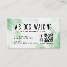 Affärskortet hund Walking QR-kodfoto Visitkort