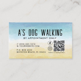 Affärskortet hund Walking QR-kodfoto Visitkort