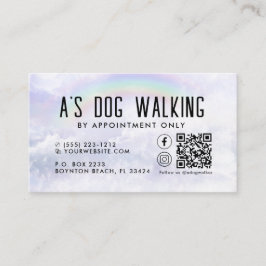 Affärskortet hund Walking QR-kodfoto Visitkort