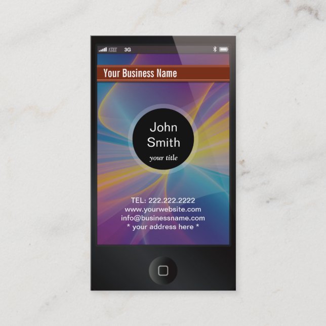 affärskortet i iPhone-utseende liknar Mörk Visitkort (Framsida)