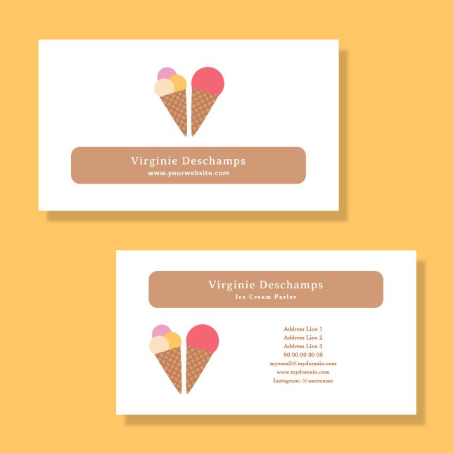Affärskortet Ice Cream Parlor Visitkort (Ice Cream Parlor Business Card)