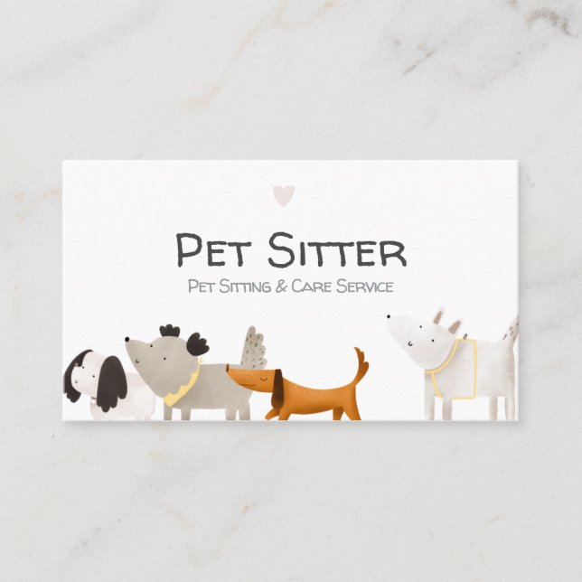 Affärskortet Illustrated Pet Visitkort (Framsida)