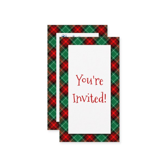 Affärskortet Inbjudan till Red Grönt Julfest  (Fram/Back In Situ)