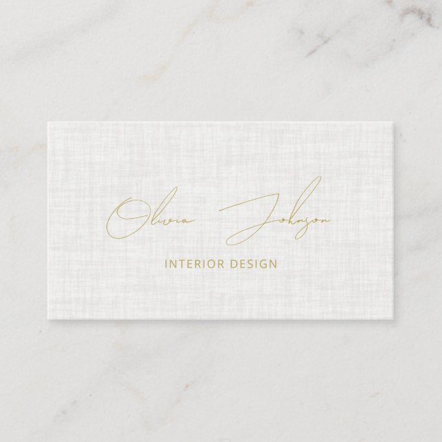 Affärskortet inredingsdesign Modern Linen Effect Visitkort (Framsida)